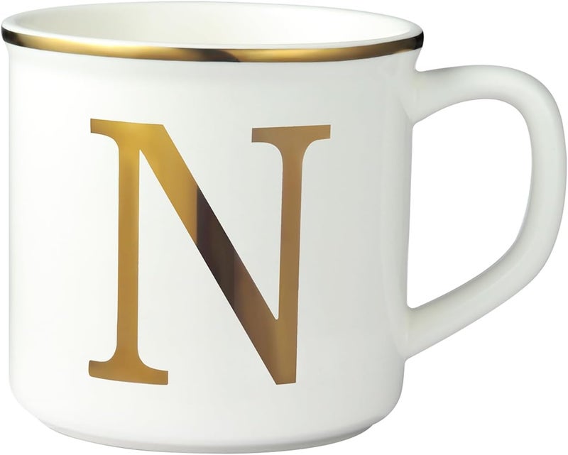 Miicol Ceramic Coffee Mug 16 oz, Monogram Coffee Cup, Golden Initial Tea Mug, Personalized Tea Cup, Unique Gift, Large Mug for Home, Office, Letter N - Image 1
